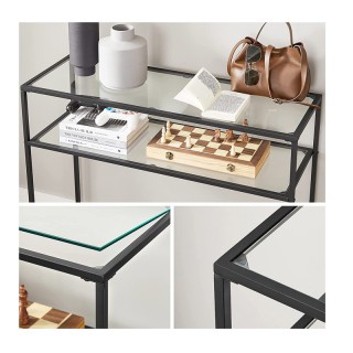Μεταλλική Κονσόλα με 2 Γυάλινα Ράφια 100 x 35 x 80 cm VASAGLE LGT02... Μεταλλική Κονσόλα με 2 Γυάλινα Ράφια 100 x 35 x 80 cm VASAGLE LGT02...