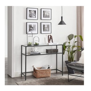Μεταλλική Κονσόλα με 2 Γυάλινα Ράφια 100 x 35 x 80 cm VASAGLE LGT02... Μεταλλική Κονσόλα με 2 Γυάλινα Ράφια 100 x 35 x 80 cm VASAGLE LGT02...
