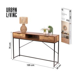 Μεταλλική Κονσόλα με 2 Συρτάρια 120 x 30 x 75 cm JOYA Urban Living ...