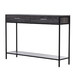 Μεταλλική Κονσόλα με 2 Συρτάρια 120 x 30 x 81.5 cm Χρώματος Γκρι HO... Μεταλλική Κονσόλα με 2 Συρτάρια 120 x 30 x 81.5 cm Χρώματος Γκρι HO...