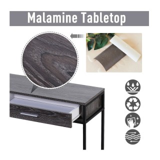 Μεταλλική Κονσόλα με 2 Συρτάρια 120 x 30 x 81.5 cm Χρώματος Γκρι HO... Μεταλλική Κονσόλα με 2 Συρτάρια 120 x 30 x 81.5 cm Χρώματος Γκρι HO...