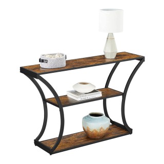 Μεταλλική Κονσόλα με 3 Ξύλινα Ράφια 120 x 30 x 80 cm VASAGLE LNT089B01