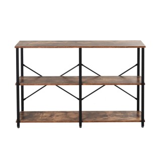 Μεταλλική Κονσόλα με 3 Ξύλινα Ράφια 76 x 120 x 30 cm HOMCOM 837-075 Μεταλλική Κονσόλα με 3 Ξύλινα Ράφια 76 x 120 x 30 cm HOMCOM 837-075