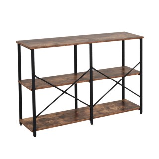 Μεταλλική Κονσόλα με 3 Ξύλινα Ράφια 76 x 120 x 30 cm HOMCOM 837-075 Μεταλλική Κονσόλα με 3 Ξύλινα Ράφια 76 x 120 x 30 cm HOMCOM 837-075