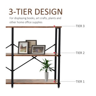 Μεταλλική Κονσόλα με 3 Ξύλινα Ράφια 76 x 120 x 30 cm HOMCOM 837-075 Μεταλλική Κονσόλα με 3 Ξύλινα Ράφια 76 x 120 x 30 cm HOMCOM 837-075