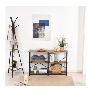 Μεταλλική Κονσόλα με 3 Ξύλινα Ράφια 76 x 120 x 30 cm HOMCOM 837-075 Μεταλλική Κονσόλα με 3 Ξύλινα Ράφια 76 x 120 x 30 cm HOMCOM 837-075