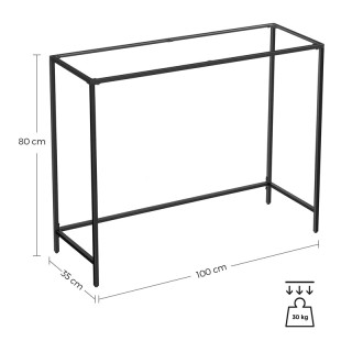 Μεταλλική Κονσόλα με Γυάλινη Επιφάνεια 100 x 35 x 80 cm VASAGLE LGT... Μεταλλική Κονσόλα με Γυάλινη Επιφάνεια 100 x 35 x 80 cm VASAGLE LGT...