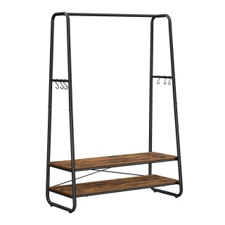 Μεταλλική Κρεμάστρα Ρούχων Δαπέδου με 2 Ξύλινα Ράφια 100 x 45 x 160... Μεταλλική Κρεμάστρα Ρούχων Δαπέδου με 2 Ξύλινα Ράφια 100 x 45 x 160...