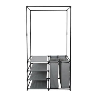 Μεταλλική Κρεμάστρα Δαπέδου με 4 Υφασμάτινα Ράφια και 2 Καλάθια Απλ...