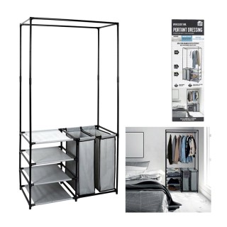 Μεταλλική Κρεμάστρα Δαπέδου με 4 Υφασμάτινα Ράφια και 2 Καλάθια Απλ... Μεταλλική Κρεμάστρα Δαπέδου με 4 Υφασμάτινα Ράφια και 2 Καλάθια Απλ...