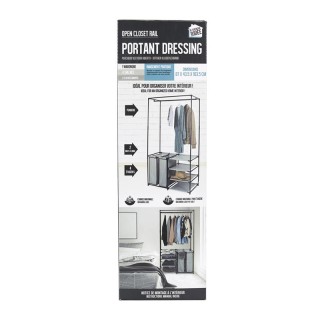 Μεταλλική Κρεμάστρα Δαπέδου με 4 Υφασμάτινα Ράφια και 2 Καλάθια Απλ...