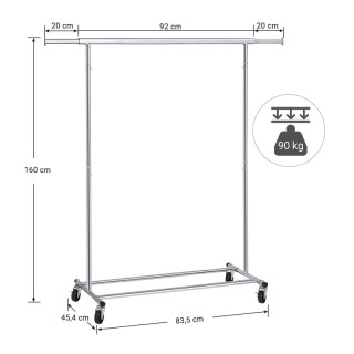 Μεταλλική Κρεμάστρα Ρούχων Δαπέδου Βαρέως Τύπου 92 / 132 x 45.4 x 1...