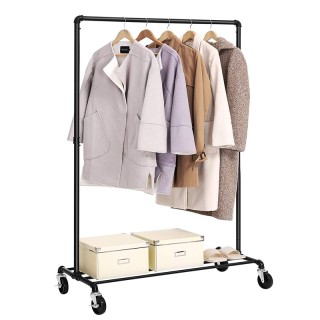 Μεταλλική Κρεμάστρα Ρούχων Δαπέδου 100 x 163 x 49 cm με Ρόδες Songm...