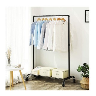 Μεταλλική Κρεμάστρα Ρούχων Δαπέδου 100 x 163 x 49 cm με Ρόδες Songm...