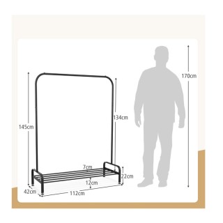 Μεταλλική Κρεμάστρα Ρούχων Δαπέδου 112 x 42 x 145 cm Costway JZ10164DK Μεταλλική Κρεμάστρα Ρούχων Δαπέδου 112 x 42 x 145 cm Costway JZ10164DK