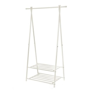 Μεταλλική Κρεμάστρα Ρούχων Δαπέδου 87.5 x 41 x 155 cm Χρώματος Λευκ...