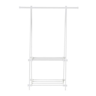 Μεταλλική Κρεμάστρα Ρούχων Δαπέδου με 2 Ράφια 107.5 x 45 x 150 cm H...