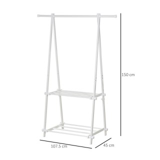 Μεταλλική Κρεμάστρα Ρούχων Δαπέδου με 2 Ράφια 107.5 x 45 x 150 cm H... Μεταλλική Κρεμάστρα Ρούχων Δαπέδου με 2 Ράφια 107.5 x 45 x 150 cm H...