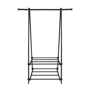 Μεταλλική Κρεμάστρα Ρούχων Δαπέδου με 2 Ράφια 107 x 43.5 x 150 cm M... Μεταλλική Κρεμάστρα Ρούχων Δαπέδου με 2 Ράφια 107 x 43.5 x 150 cm M...