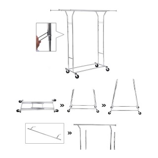 Μεταλλική Κρεμάστρα Ρούχων Δαπέδου Βαρέως Τύπου Διπλή 129 x 55 x 14...