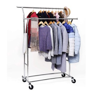 Μεταλλική Κρεμάστρα Ρούχων Δαπέδου Βαρέως Τύπου Διπλή 129 x 55 x 14...