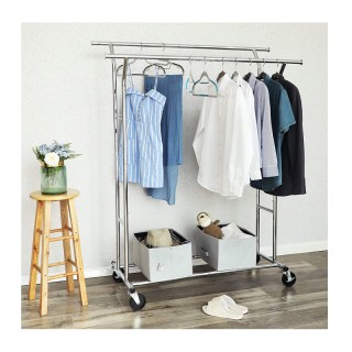 Μεταλλική Κρεμάστρα Ρούχων Δαπέδου Βαρέως Τύπου Διπλή 129 x 55 x 14...