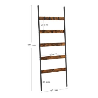 Μεταλλική Κρεμάστρα - Σκάλα Τοίχου 65 x 178 cm VASAGLE LLS011B01