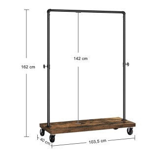 Μεταλλική Κρεμάστρα Ρούχων Δαπέδου 103.5 x 40 x 162 cm με Ρόδες Son... Μεταλλική Κρεμάστρα Ρούχων Δαπέδου 103.5 x 40 x 162 cm με Ρόδες Son...