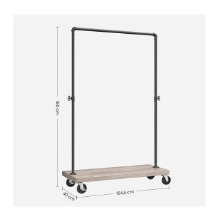 Μεταλλική Κρεμάστρα Ρούχων Δαπέδου 104.5 x 40 x 162 cm με Ρόδες VAS... Μεταλλική Κρεμάστρα Ρούχων Δαπέδου 104.5 x 40 x 162 cm με Ρόδες VAS...