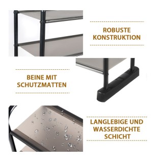 Μεταλλική Παπουτσοθήκη με 10 Ράφια 66 x 29 x 152 cm Costway HW63424