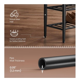 Μεταλλική Παπουτσοθήκη με 2 Ράφια και Κάθισμα 80 x 30 x 50 cm Χρώμα... Μεταλλική Παπουτσοθήκη με 2 Ράφια και Κάθισμα 80 x 30 x 50 cm Χρώμα...