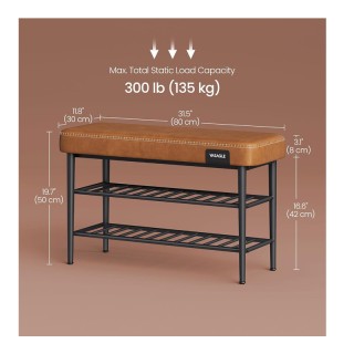 Μεταλλική Παπουτσοθήκη με 2 Ράφια και Κάθισμα 80 x 30 x 50 cm Χρώμα... Μεταλλική Παπουτσοθήκη με 2 Ράφια και Κάθισμα 80 x 30 x 50 cm Χρώμα...