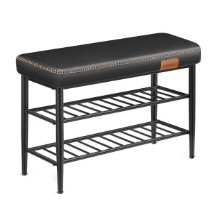 Μεταλλική Παπουτσοθήκη με 2 Ράφια και Κάθισμα 80 x 30 x 50 cm Χρώμα...