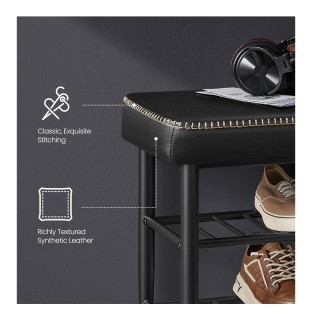 Μεταλλική Παπουτσοθήκη με 2 Ράφια και Κάθισμα 80 x 30 x 50 cm Χρώμα...