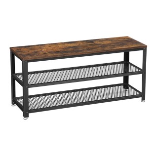 Μεταλλική Παπουτσοθήκη με 2 Ράφια και Πάγκο 100 x 30 x 45 cm VASAGL...