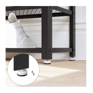 Μεταλλική Παπουτσοθήκη με 2 Ράφια και Πάγκο 100 x 30 x 45 cm VASAGL...