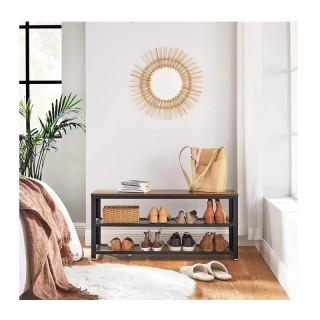 Μεταλλική Παπουτσοθήκη με 2 Ράφια και Πάγκο 100 x 30 x 45 cm VASAGL... Μεταλλική Παπουτσοθήκη με 2 Ράφια και Πάγκο 100 x 30 x 45 cm VASAGL...