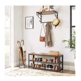 Μεταλλική Παπουτσοθήκη με 2 Ράφια και Πάγκο 100 x 30 x 45 cm VASAGL... Μεταλλική Παπουτσοθήκη με 2 Ράφια και Πάγκο 100 x 30 x 45 cm VASAGL...