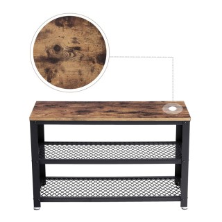 Μεταλλική Παπουτσοθήκη με 2 Ράφια και Πάγκο 73 x 30 x 45 cm VASAGLE...