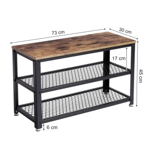 Μεταλλική Παπουτσοθήκη με 2 Ράφια και Πάγκο 73 x 30 x 45 cm VASAGLE... Μεταλλική Παπουτσοθήκη με 2 Ράφια και Πάγκο 73 x 30 x 45 cm VASAGLE...