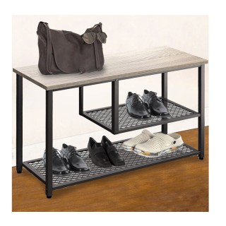 Μεταλλική Παπουτσοθήκη με 2 Ράφια και Πάγκο 74 x 30 x 45 cm Χρώματο... Μεταλλική Παπουτσοθήκη με 2 Ράφια και Πάγκο 74 x 30 x 45 cm Χρώματο...