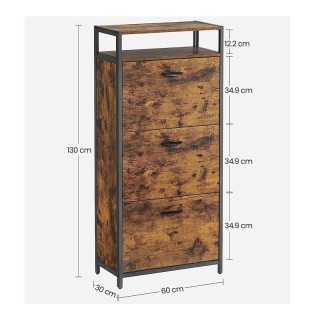 Μεταλλική Παπουτσοθήκη με 3 Διαμερίσματα και 2 Ράφια 60 x 30 x 130 ... Μεταλλική Παπουτσοθήκη με 3 Διαμερίσματα και 2 Ράφια 60 x 30 x 130 ...