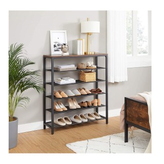 Μεταλλική Παπουτσοθήκη με 6 Ράφια 100 x 30 x 110 cm VASAGLE LBS016B01 Μεταλλική Παπουτσοθήκη με 6 Ράφια 100 x 30 x 110 cm VASAGLE LBS016B01