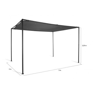 Μεταλλική Πέργκολα Κήπου με Υφασμάτινη Οροφή 3 x 3 x 2.2 m Χρώματος...