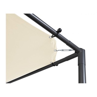 Μεταλλική Πέργκολα Κήπου με Υφασμάτινη Οροφή και Κουρτίνες 3 x 3 x ...