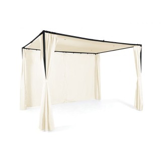 Μεταλλική Πέργκολα Κήπου με Υφασμάτινη Οροφή και Κουρτίνες 3 x 3 x ... Μεταλλική Πέργκολα Κήπου με Υφασμάτινη Οροφή και Κουρτίνες 3 x 3 x ...