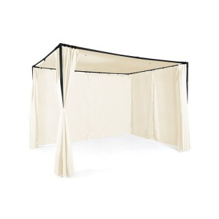 Μεταλλική Πέργκολα Κήπου με Υφασμάτινη Οροφή και Κουρτίνες 3 x 3 x ... Μεταλλική Πέργκολα Κήπου με Υφασμάτινη Οροφή και Κουρτίνες 3 x 3 x ...