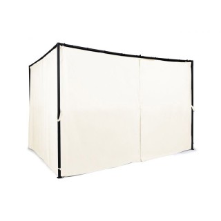 Μεταλλική Πέργκολα Κήπου με Υφασμάτινη Οροφή και Κουρτίνες 3 x 3 x ...