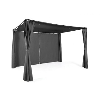 Μεταλλική Πέργκολα Κήπου με Υφασμάτινη Οροφή και Κουρτίνες 3 x 3 x ... Μεταλλική Πέργκολα Κήπου με Υφασμάτινη Οροφή και Κουρτίνες 3 x 3 x ...