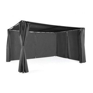 Μεταλλική Πέργκολα Κήπου με Υφασμάτινη Οροφή και Κουρτίνες 3 x 4 x ... Μεταλλική Πέργκολα Κήπου με Υφασμάτινη Οροφή και Κουρτίνες 3 x 4 x ...